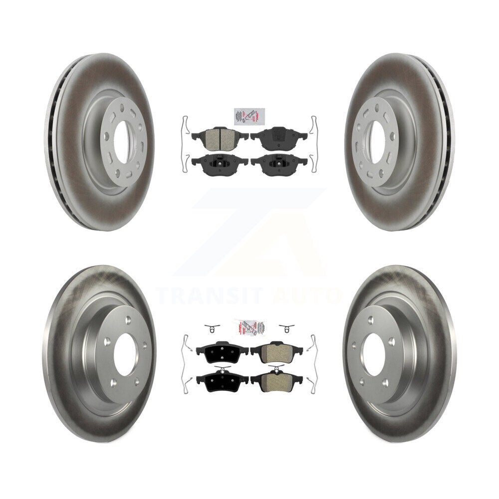 Front Rear Semi-Metallic Pads And Coated Disc Brake Rotors Kit For Mazda 5 KGA-102422