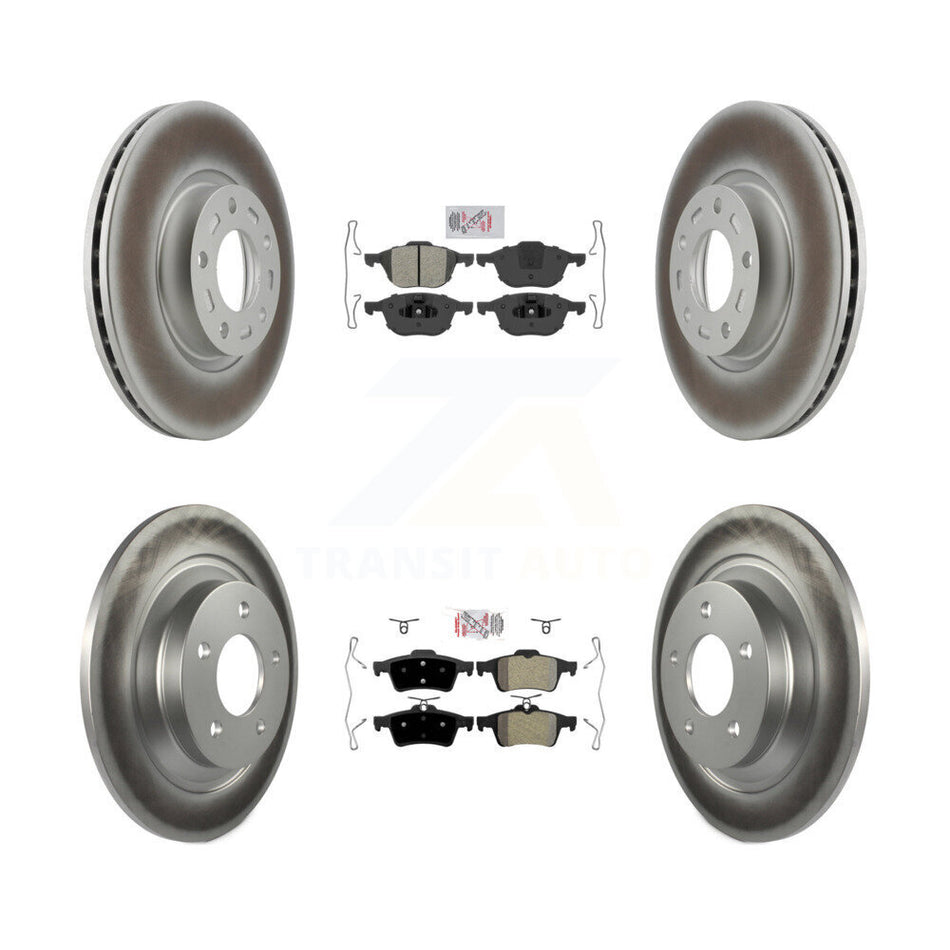 Front Rear Semi-Metallic Pads And Coated Disc Brake Rotors Kit For Mazda 5 KGA-102422