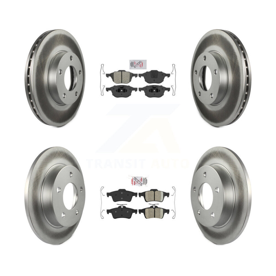 Front Semi-Metallic Rear Ceramic Pads And Coated Disc Brake Rotors Kit For Mazda 3 Sport KGA-102433