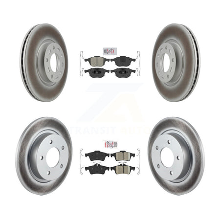 Front Semi-Metallic Rear Ceramic Pads And Coated Disc Brake Rotors Kit For Mazda 3 Sport KGA-102435