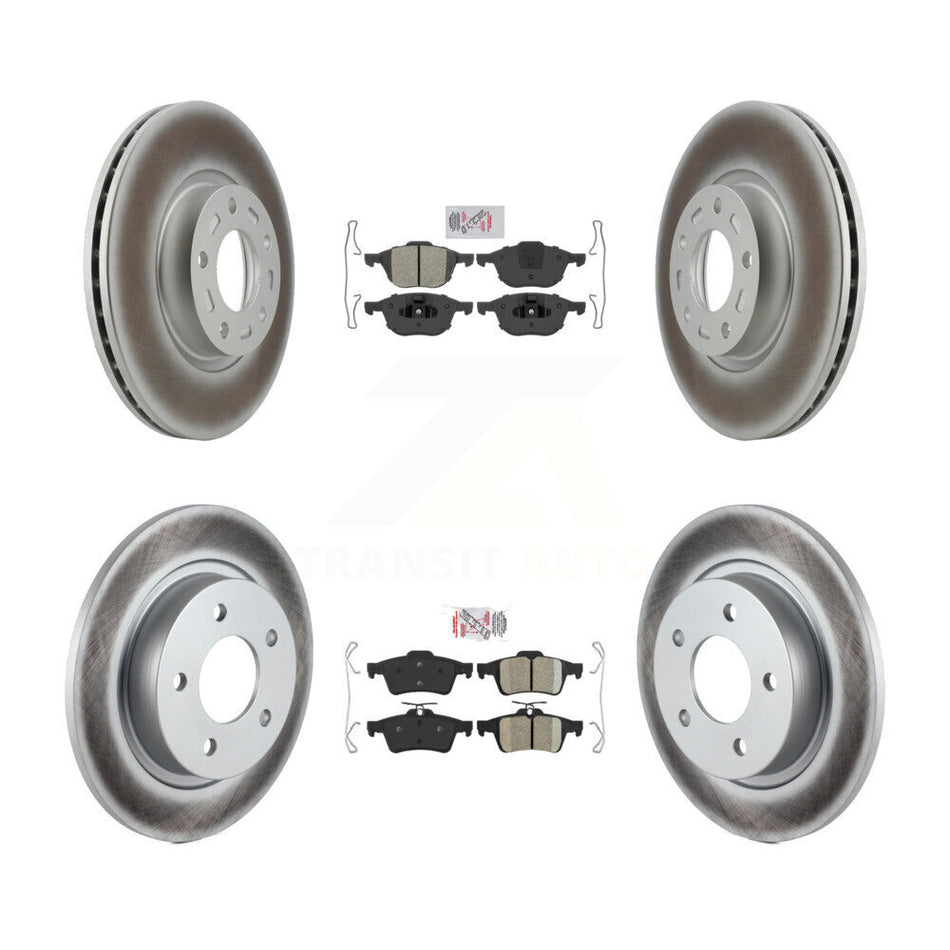 Front Semi-Metallic Rear Ceramic Pads And Coated Disc Brake Rotors Kit For Mazda 3 Sport KGA-102435