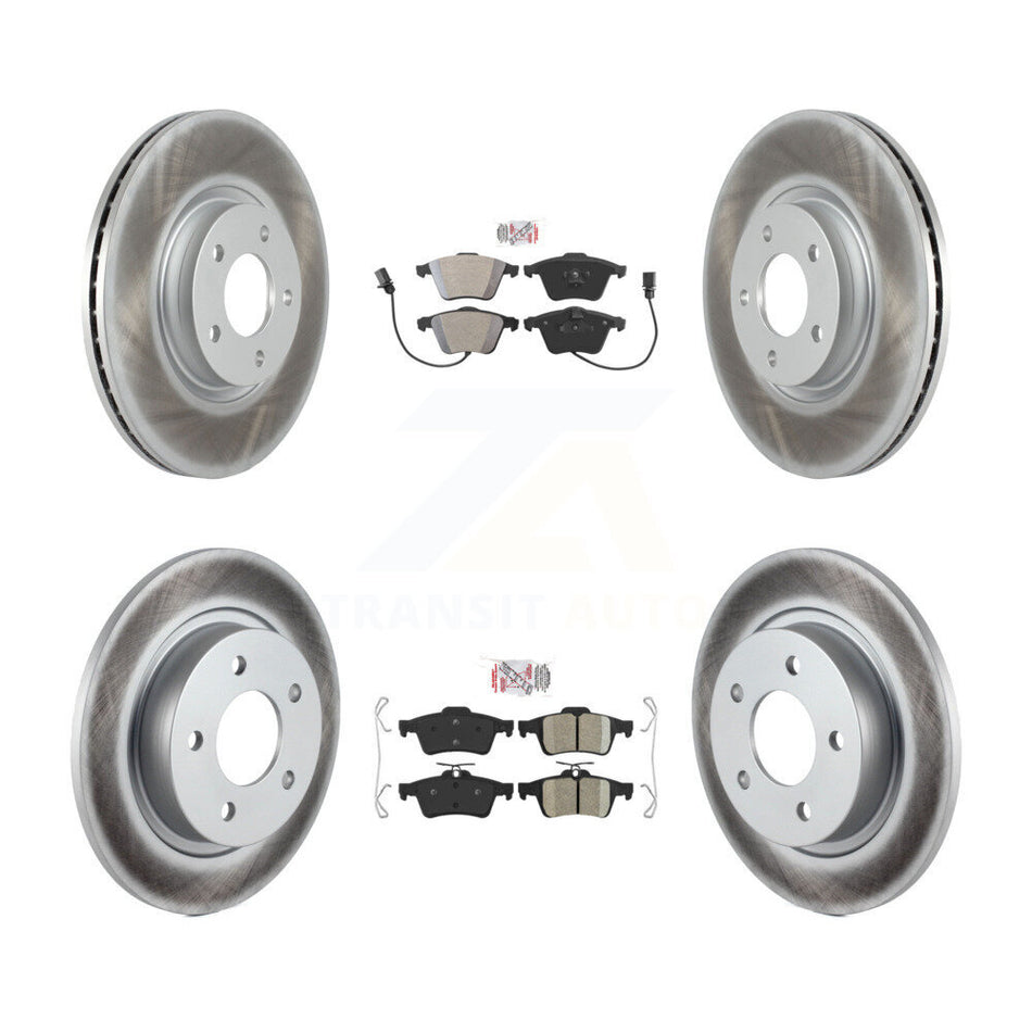 Front Semi-Metallic Rear Ceramic Pads And Coated Disc Brake Rotors Kit For Mazda 3 KGA-102437