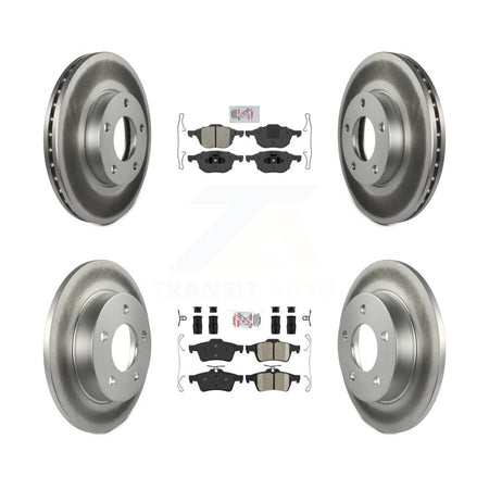 Front Semi-Metallic Rear Ceramic Pads And Coated Disc Brake Rotors Kit For Mazda 3 Sport KGA-102438