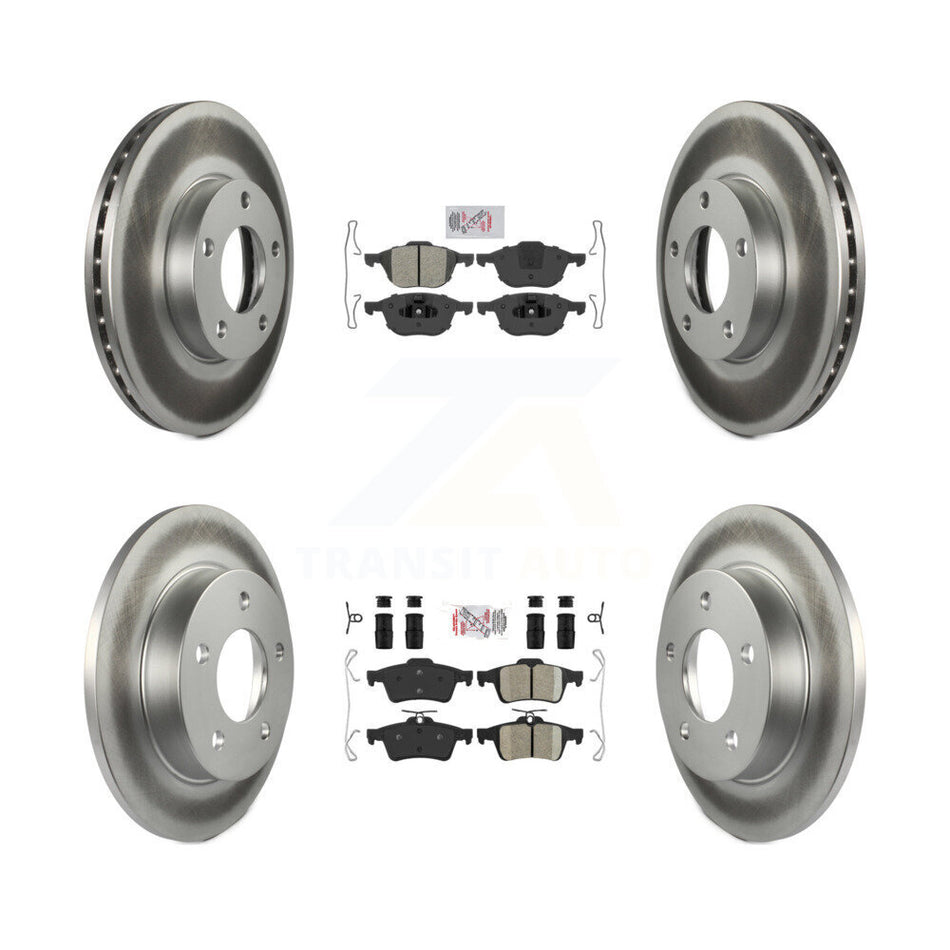 Front Semi-Metallic Rear Ceramic Pads And Coated Disc Brake Rotors Kit For Mazda 3 Sport KGA-102438