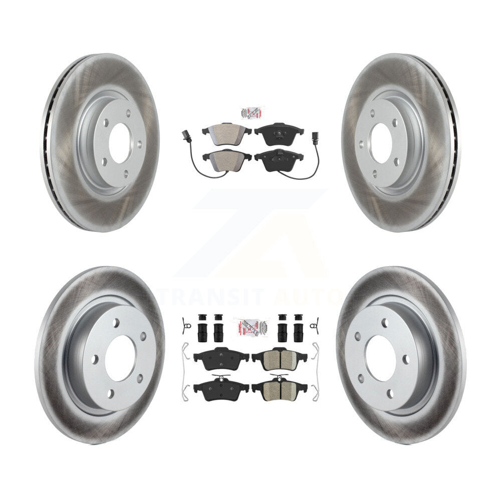 Front Semi-Metallic Rear Ceramic Pads And Coated Disc Brake Rotors Kit For Mazda 3 KGA-102442