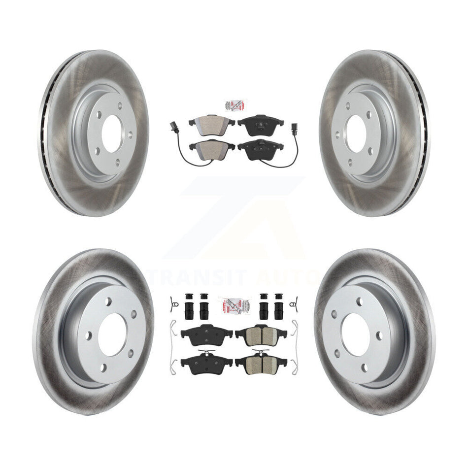 Front Semi-Metallic Rear Ceramic Pads And Coated Disc Brake Rotors Kit For Mazda 3 KGA-102442