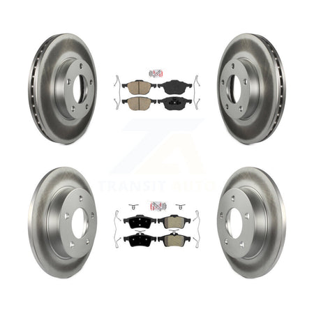 Front Ceramic Rear Semi-Metallic Pads And Coated Disc Brake Rotors Kit For Mazda 3 Sport KGA-102444