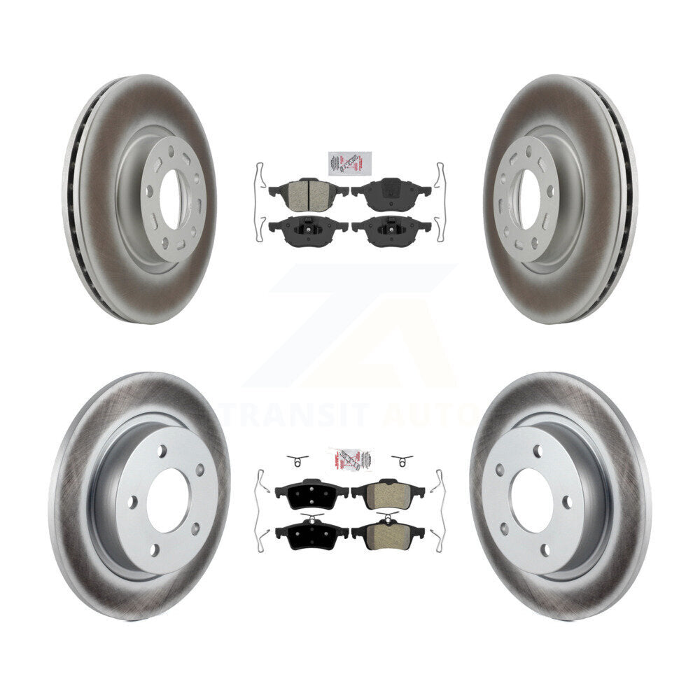 Front Rear Semi-Metallic Pads And Coated Disc Brake Rotors Kit For Mazda 3 Sport KGA-102445