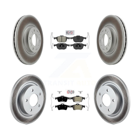 Front Rear Semi-Metallic Pads And Coated Disc Brake Rotors Kit For Mazda 3 Sport KGA-102445