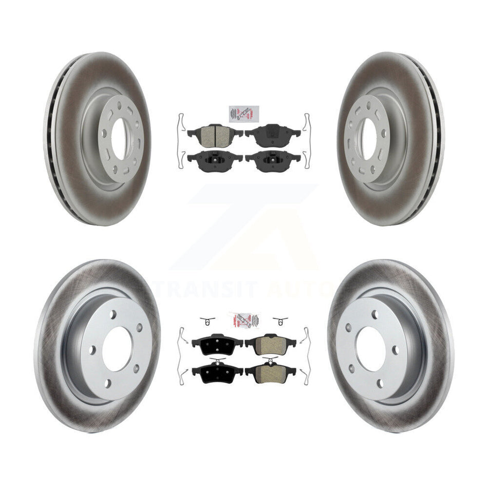 Front Rear Semi-Metallic Pads And Coated Disc Brake Rotors Kit For Mazda 3 Sport KGA-102445