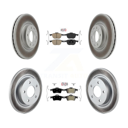 Front Ceramic Rear Semi-Metallic Pads And Coated Disc Brake Rotors Kit For Mazda 3 Sport KGA-102446