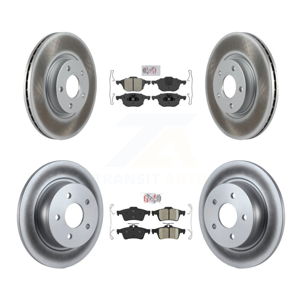 Front Semi-Metallic Rear Ceramic Pad & Coated Disc Brake Rotors Kit For Ford Escape C-Max KGA-102448