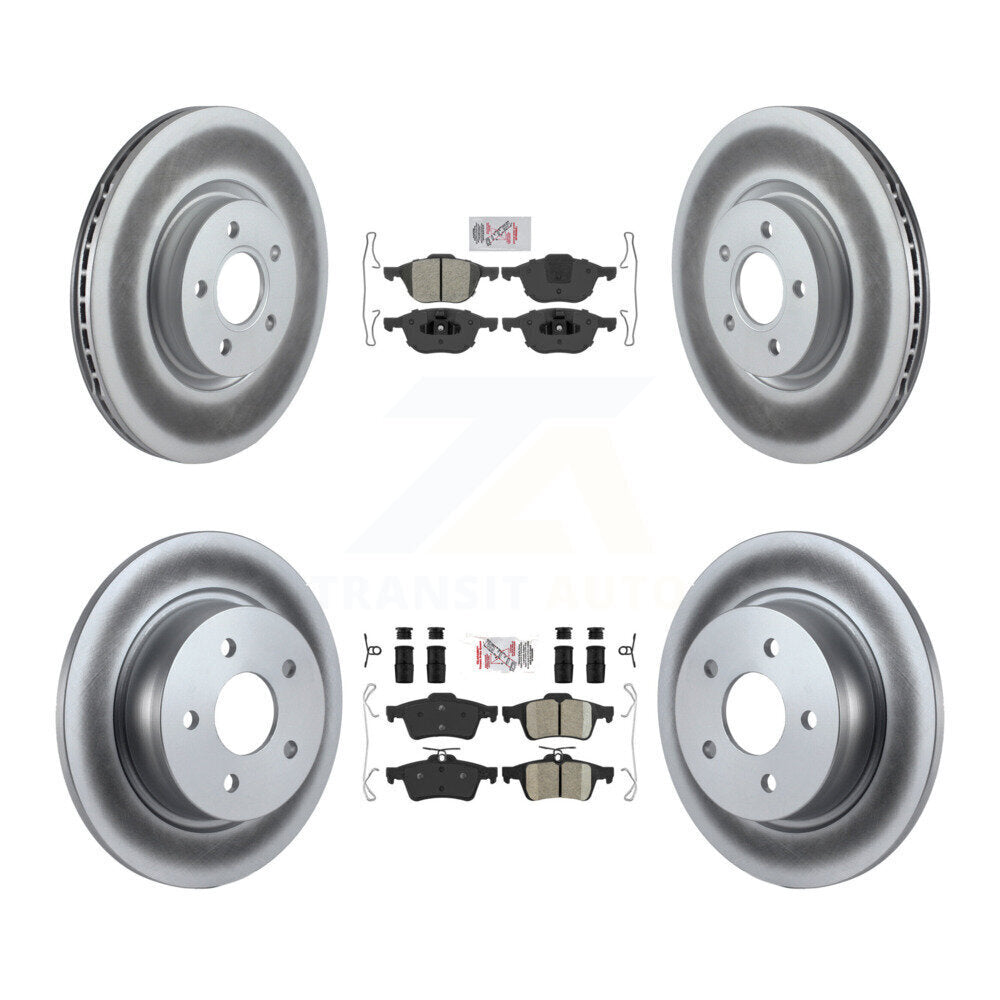 Front Semi-Metallic Rear Ceramic Pad Coated Disc Brake Rotor Kit For Ford Transit Connect KGA-102456