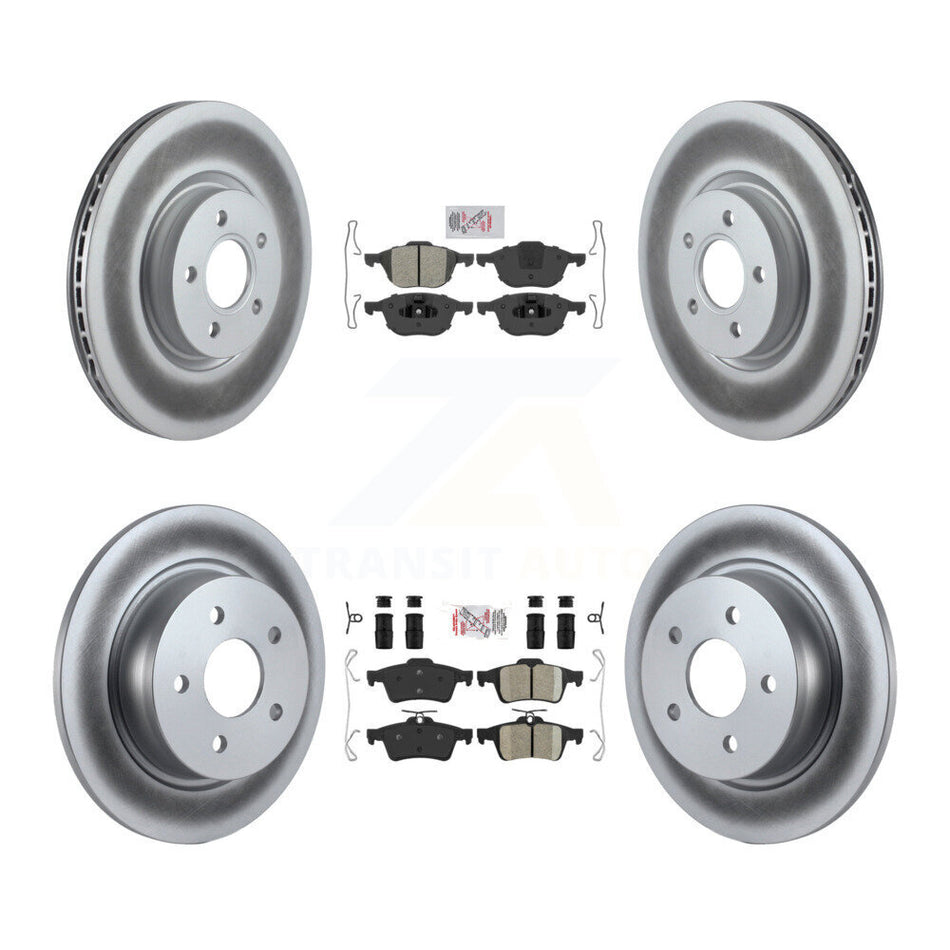 Front Semi-Metallic Rear Ceramic Pad Coated Disc Brake Rotor Kit For Ford Transit Connect KGA-102456