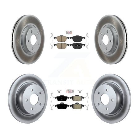 Front Ceramic Rear Semi-Metallic Pad & Coated Disc Brake Rotors Kit For Ford Escape C-Max KGA-102461