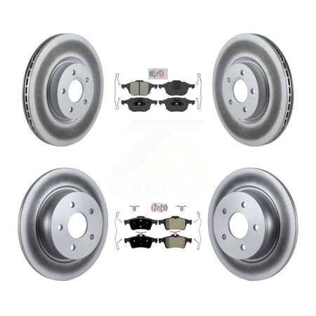 Front Rear Semi-Metallic Pads And Coated Disc Brake Rotors Kit For Ford Transit Connect KGA-102462