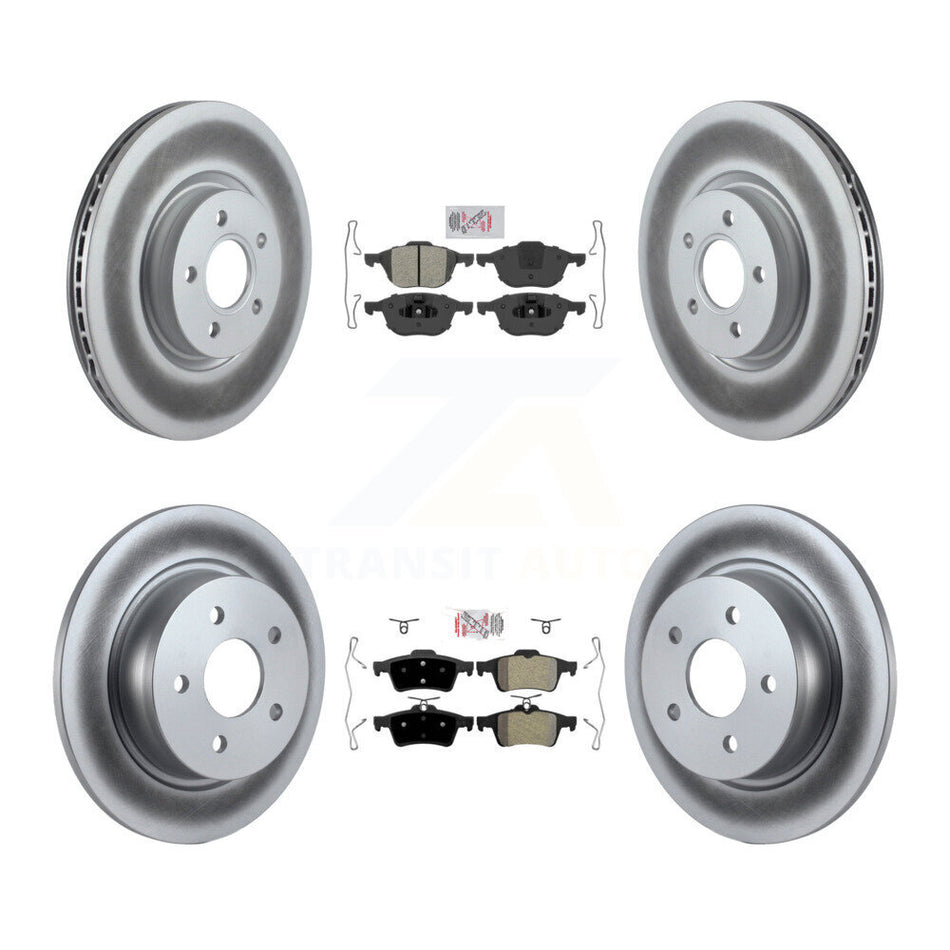 Front Rear Semi-Metallic Pads And Coated Disc Brake Rotors Kit For Ford Transit Connect KGA-102462