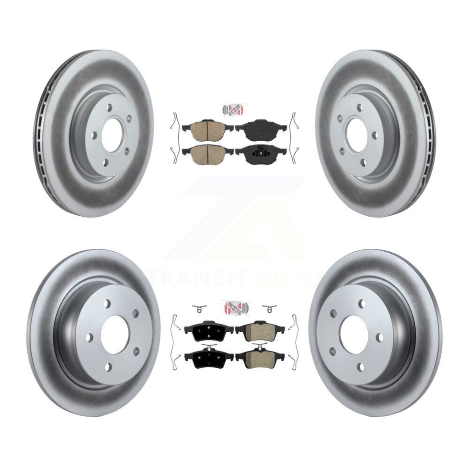Front Ceramic Rear Semi-Metallic Pad Coated Disc Brake Rotor Kit For Ford Transit Connect KGA-102463