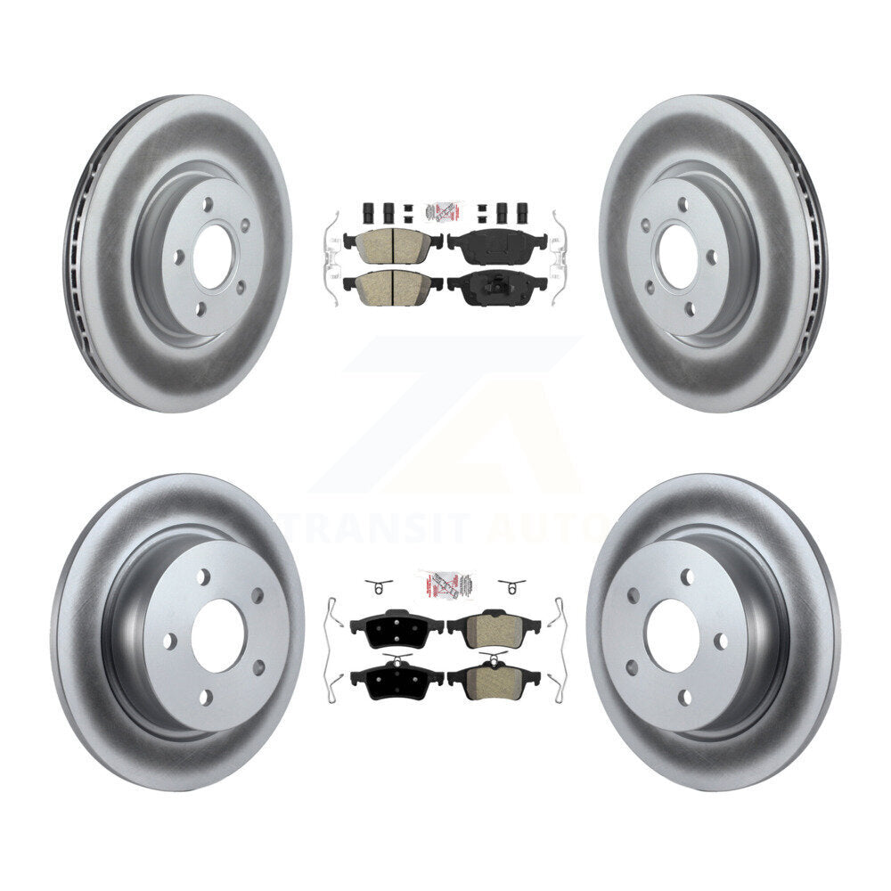 Front Ceramic Rear Semi-Metallic Pad Coat Brake Rotor Kit For Ford Escape Transit Connect KGA-102464