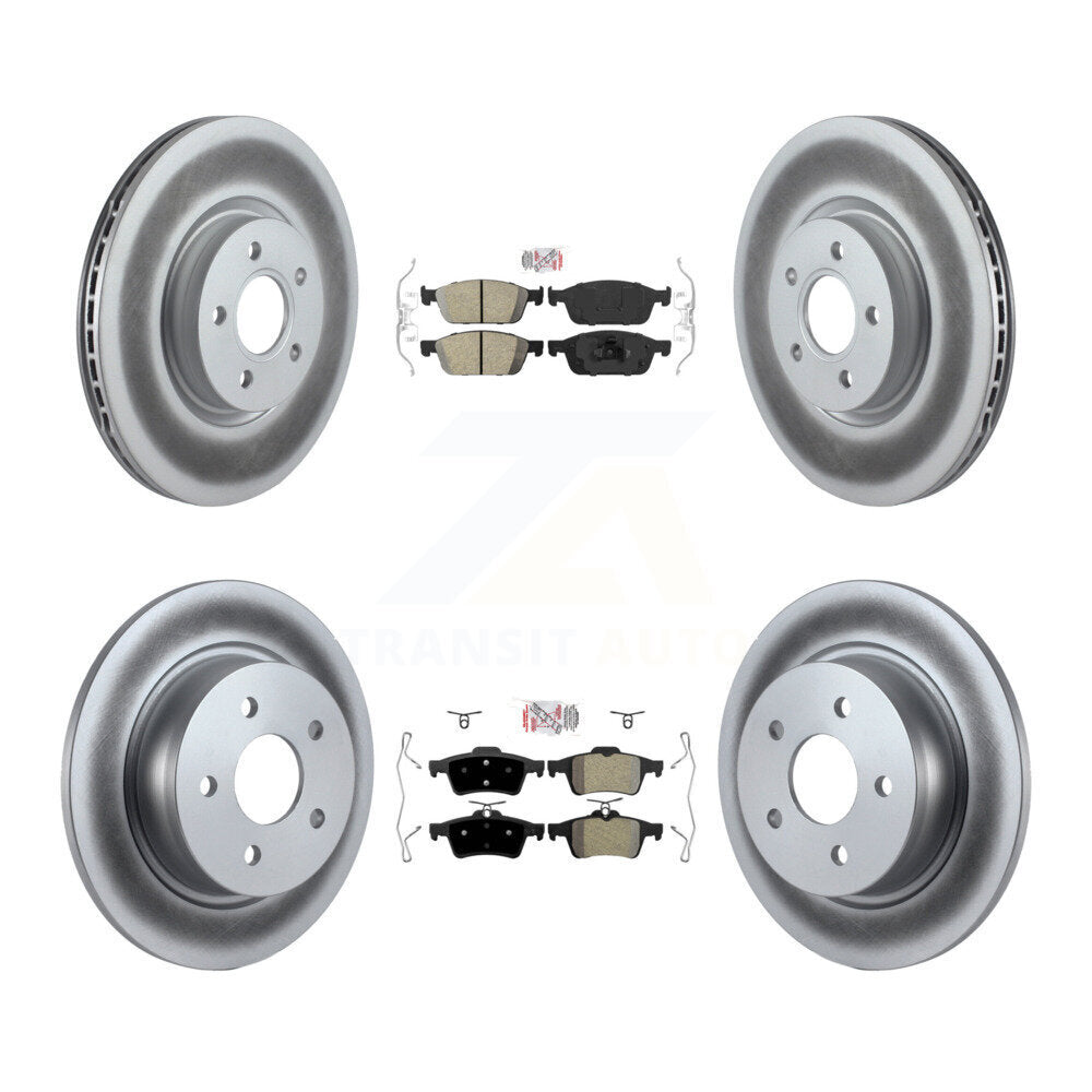 Front Ceramic Rear Semi-Metallic Pad Coat Brake Rotor Kit For Ford Escape Transit Connect KGA-102465