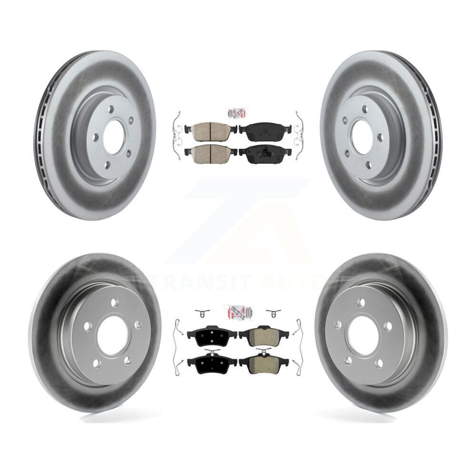Front Ceramic Rear Semi-Metallic Pad & Coated Brake Rotor Kit For 2013-2018 Ford Focus ST KGA-102468