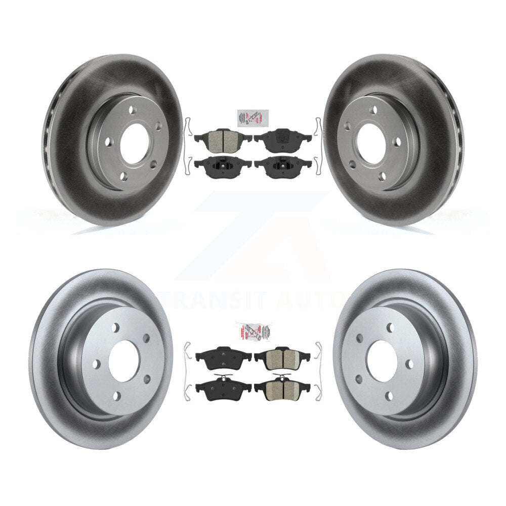 Front Semi-Metallic Rear Ceramic Pads And Coated Disc Brake Rotors Kit For Ford C-Max KGA-102469