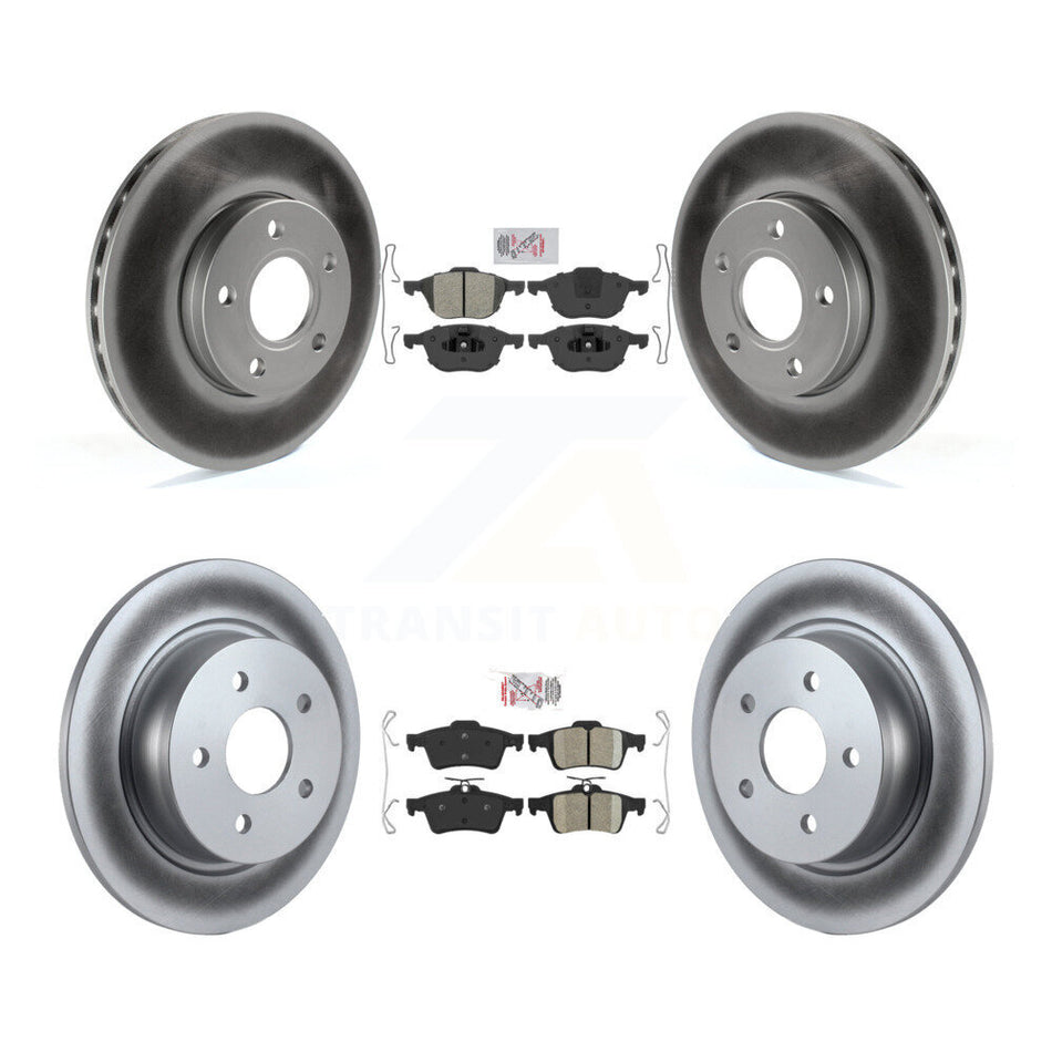 Front Semi-Metallic Rear Ceramic Pads And Coated Disc Brake Rotors Kit For Ford C-Max KGA-102469