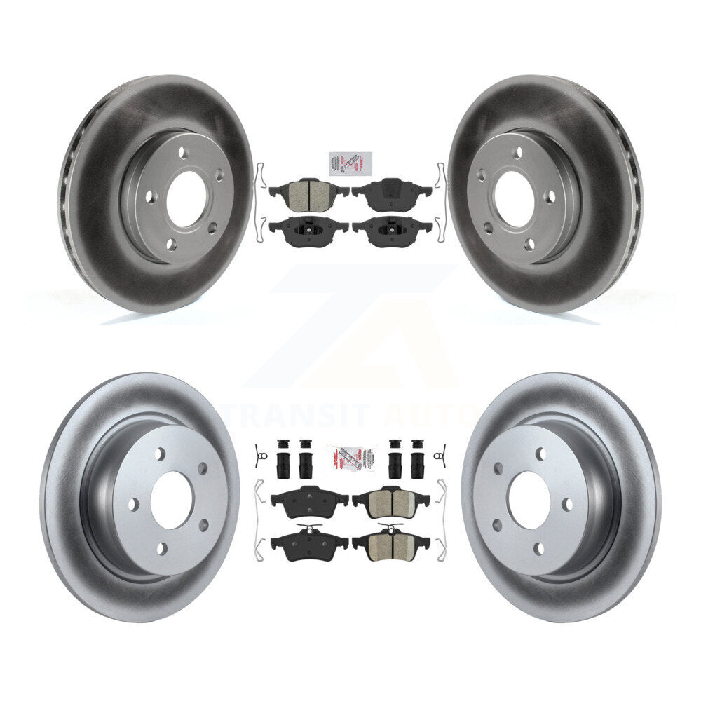 Front Semi-Metallic Rear Ceramic Pads And Coated Disc Brake Rotors Kit For Ford C-Max KGA-102473