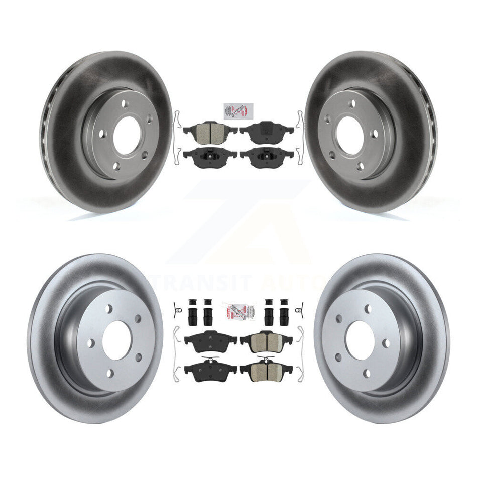 Front Semi-Metallic Rear Ceramic Pads And Coated Disc Brake Rotors Kit For Ford C-Max KGA-102473
