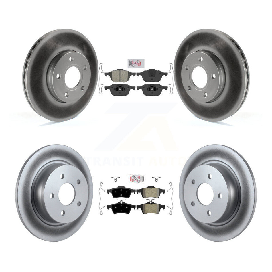 Front Rear Semi-Metallic Pads And Coated Disc Brake Rotors Kit For Ford C-Max KGA-102477