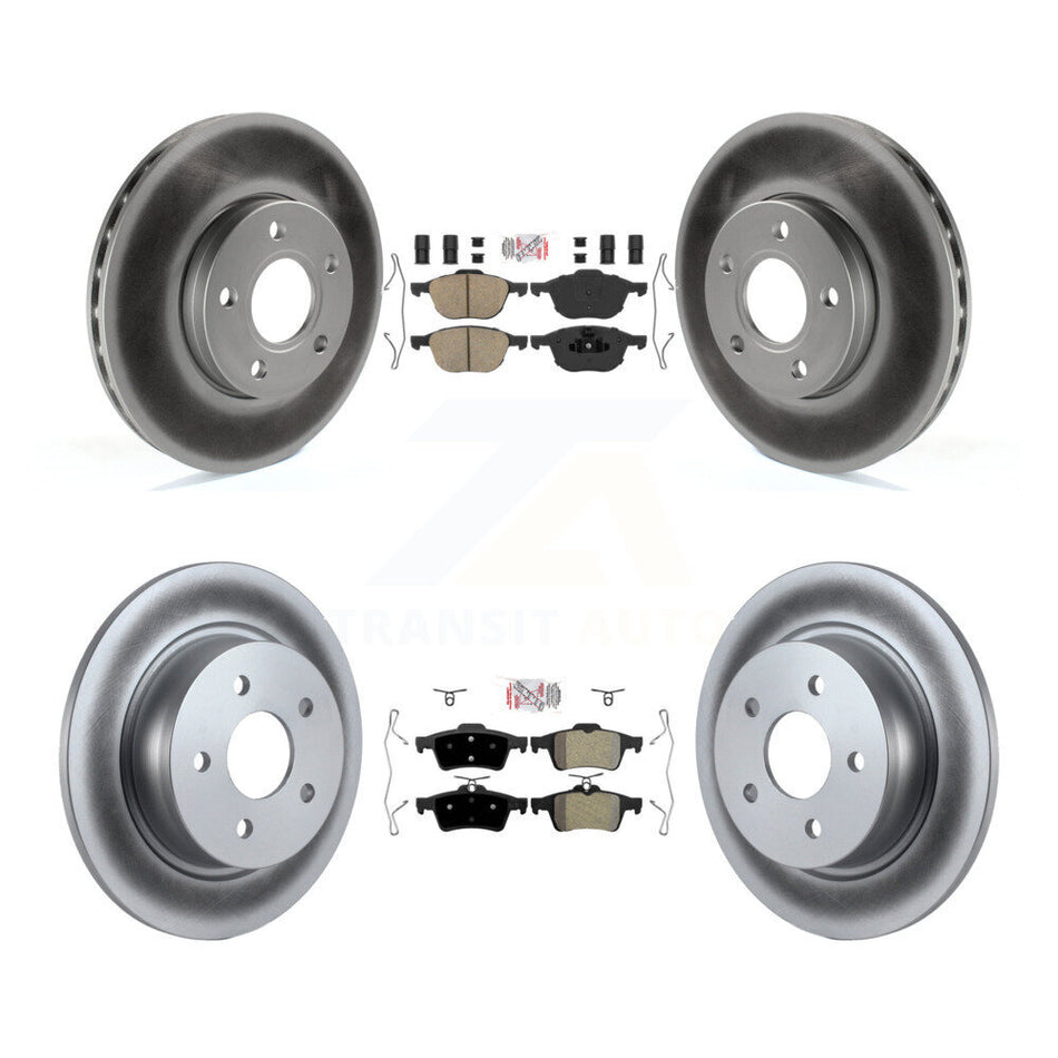 Front Ceramic Rear Semi-Metallic Pads And Coated Disc Brake Rotors Kit For Ford C-Max KGA-102478