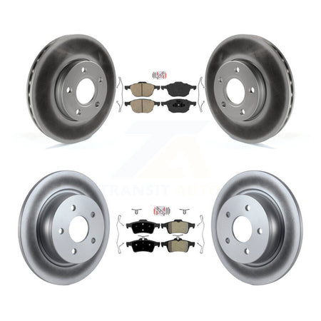 Front Ceramic Rear Semi-Metallic Pads And Coated Disc Brake Rotors Kit For Ford C-Max KGA-102479