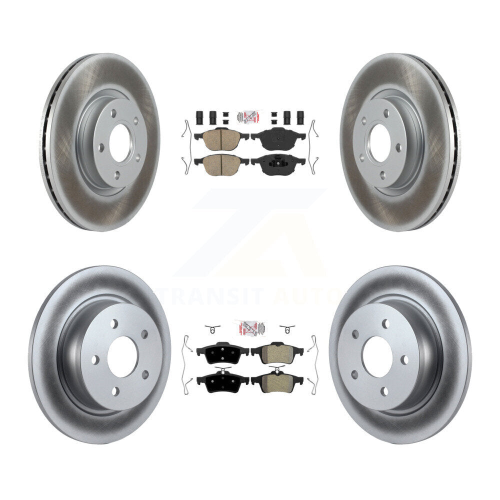 Front Ceramic Rear Semi-Metallic Pad & Coated Disc Brake Rotors Kit For Ford Escape C-Max KGA-102480