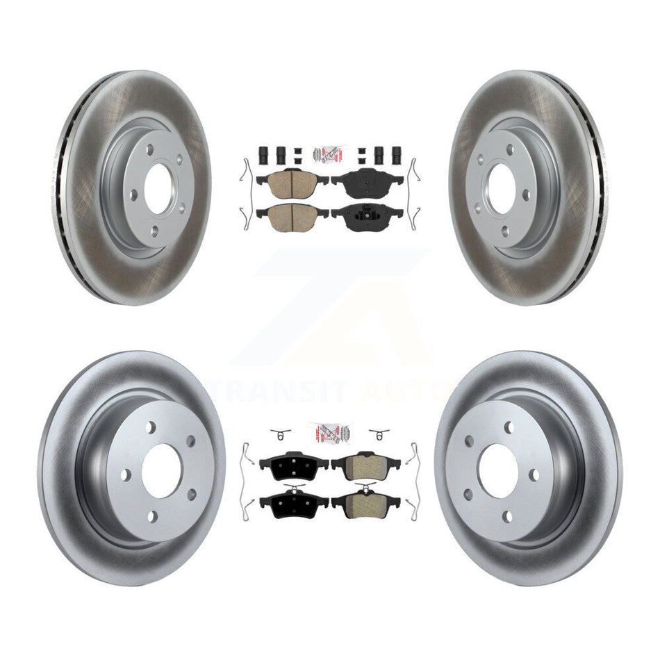 Front Ceramic Rear Semi-Metallic Pad & Coated Disc Brake Rotors Kit For Ford Escape C-Max KGA-102480