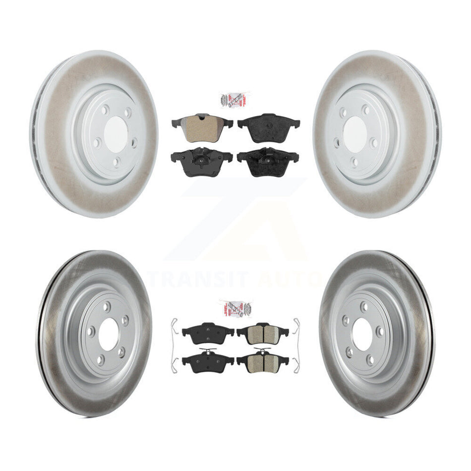 Front Semi-Metallic Rear Ceramic Pads And Coated Disc Brake Rotors Kit For Jaguar XF KGA-102482