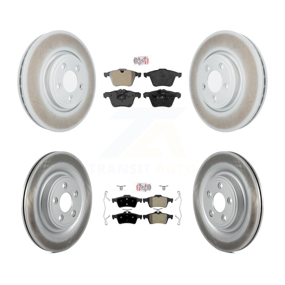 Front Rear Semi-Metallic Pads And Coated Disc Brake Rotors Kit For Jaguar XF KGA-102486