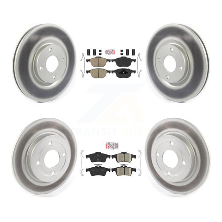 Front Rear Ceramic Pads And Coated Disc Brake Rotors Kit For 2018-2022 Ford EcoSport AWD KGA-102499