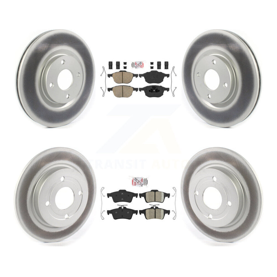 Front Rear Ceramic Pads And Coated Disc Brake Rotors Kit For 2018-2022 Ford EcoSport AWD KGA-102499