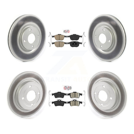 Front Rear Ceramic Pads And Coated Disc Brake Rotors Kit For 2018-2022 Ford EcoSport AWD KGA-102500