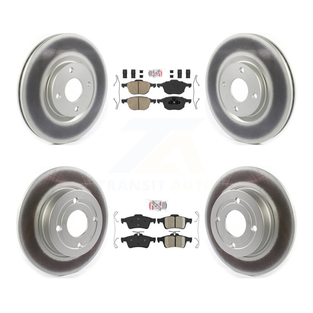 Front Rear Ceramic Pads And Coated Disc Brake Rotors Kit For 2018-2021 Ford EcoSport FWD KGA-102501