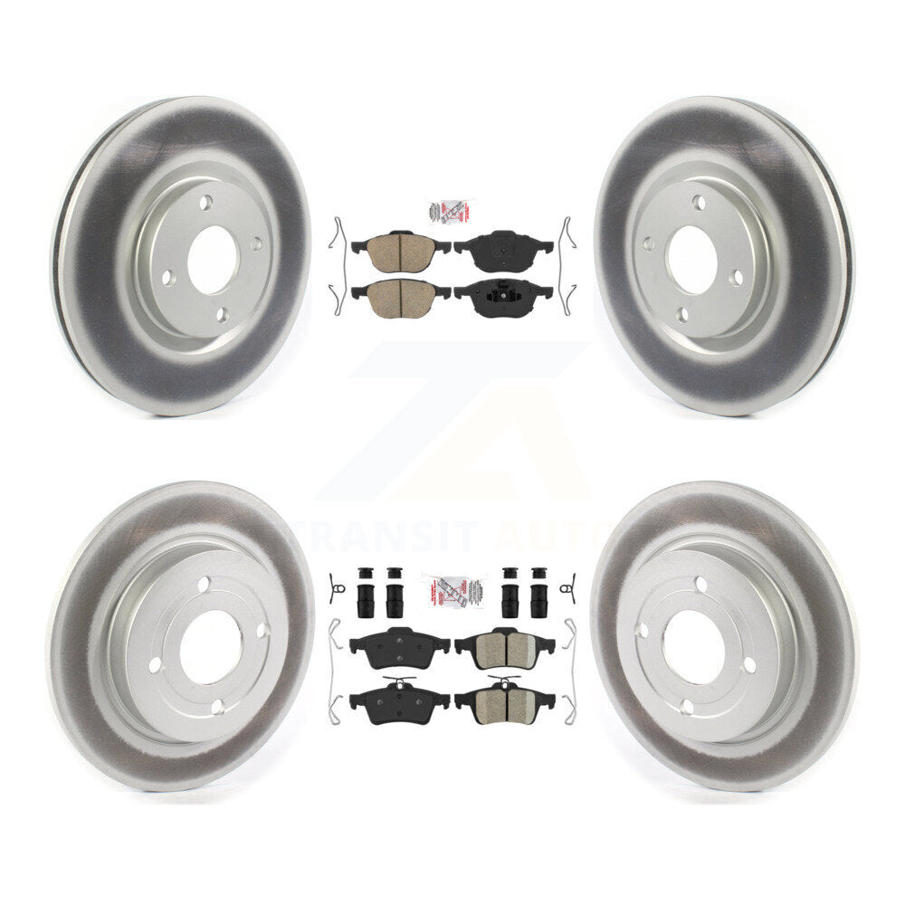 Front Rear Ceramic Pads And Coated Disc Brake Rotors Kit For 2018-2022 Ford EcoSport AWD KGA-102504