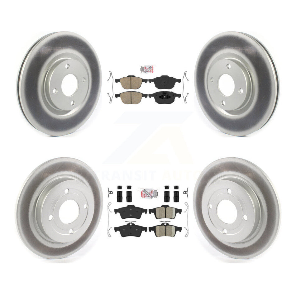 Front Rear Ceramic Pads And Coated Disc Brake Rotors Kit For 2018-2022 Ford EcoSport AWD KGA-102504