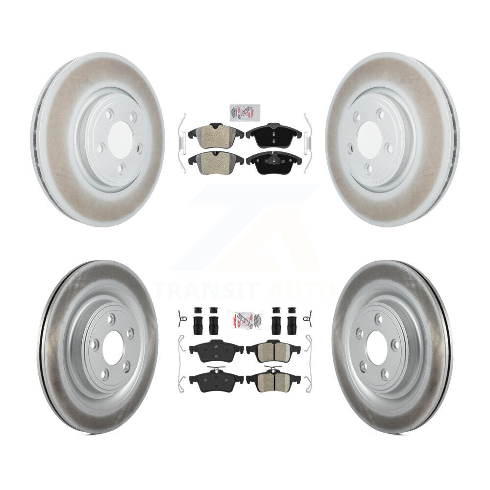 Front Semi-Metallic Rear Ceramic Pad Coated Brake Rotors Kit For Jaguar XF XK Vanden Plas KGA-102511