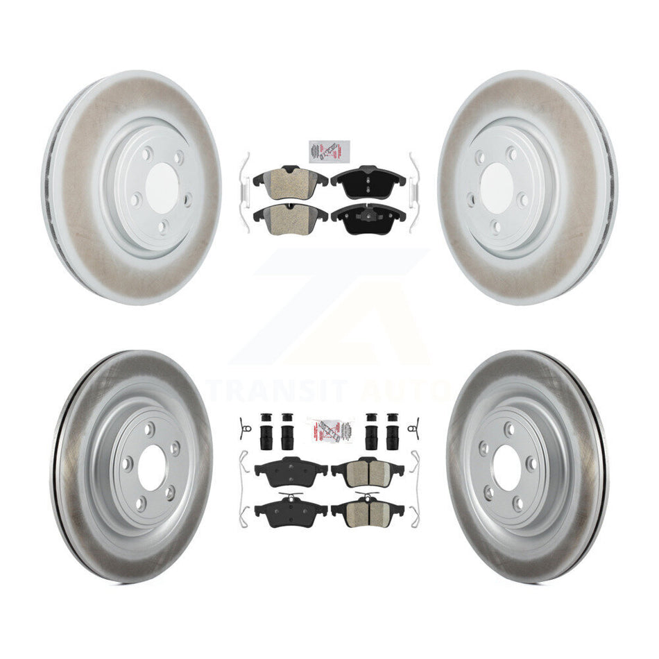 Front Semi-Metallic Rear Ceramic Pad Coated Brake Rotors Kit For Jaguar XF XK Vanden Plas KGA-102511