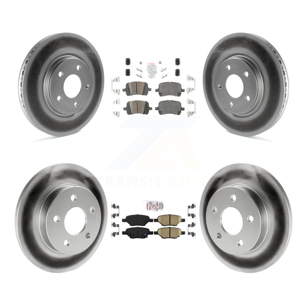 Front Rear Ceramic Pad & Coated Brake Rotor Kit For Chevrolet Malibu Pontiac G6 Cobalt G5 KGA-102516