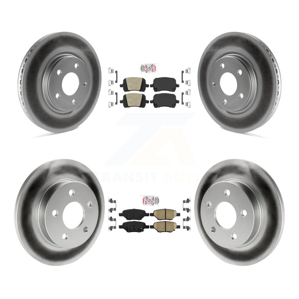 Front Rear Ceramic Pad & Coated Brake Rotor Kit For Chevrolet Malibu Pontiac G6 Cobalt G5 KGA-102517