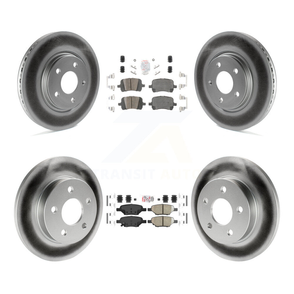 Front Rear Ceramic Pad & Coated Brake Rotor Kit For Chevrolet Malibu Pontiac G6 Cobalt G5 KGA-102518