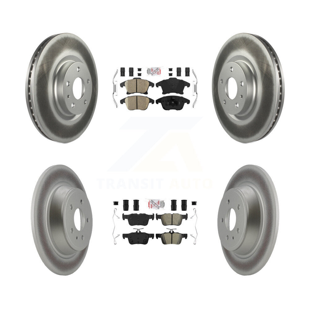 Front Ceramic Rear Semi-Metallic Pad & Coated Brake Rotor Kit For Ford Fusion Lincoln MKZ KGA-102520