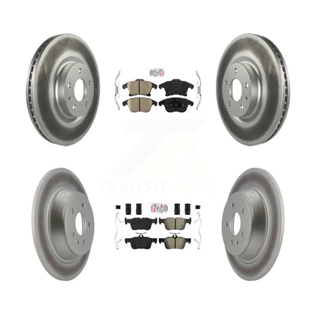 Front Ceramic Rear Semi-Metallic Pad & Coated Brake Rotor Kit For Ford Fusion Lincoln MKZ KGA-102521