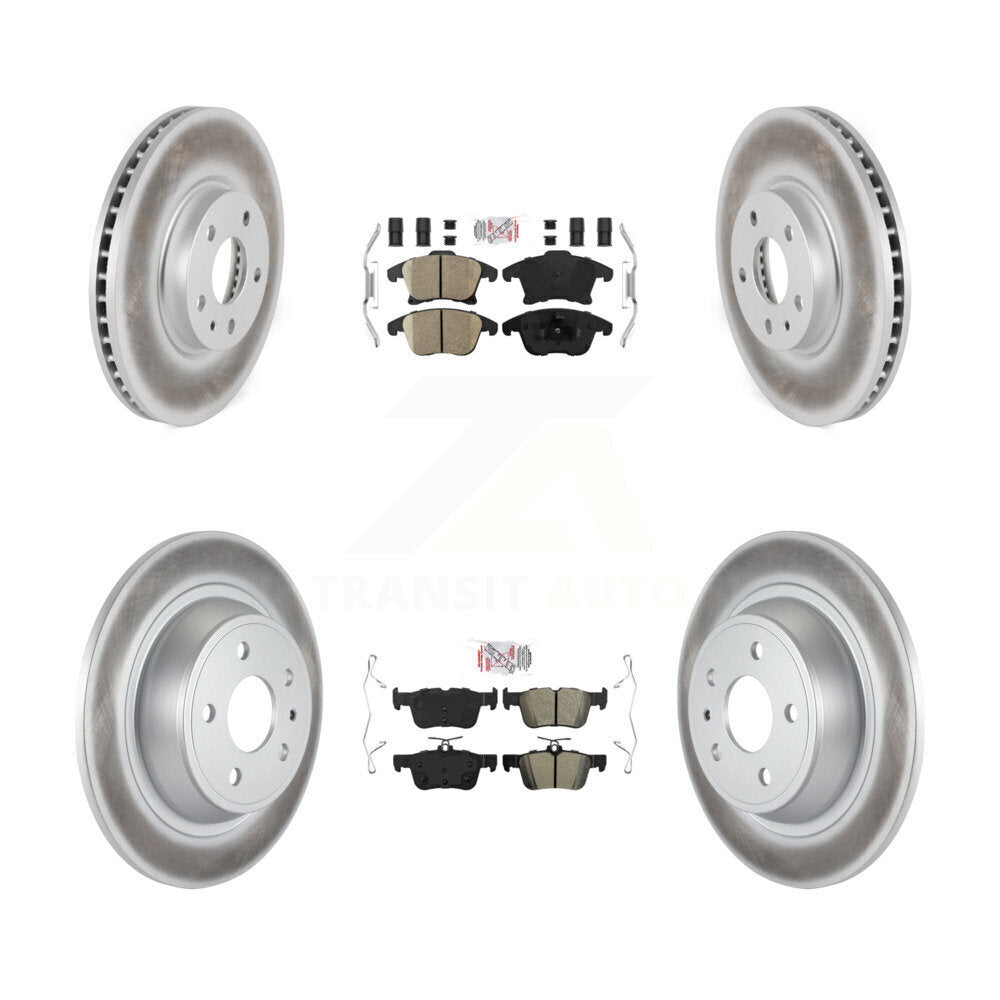 Front Ceramic Rear Semi-Metallic Pad & Coated Brake Rotor Kit For Ford Fusion Lincoln MKZ KGA-102526